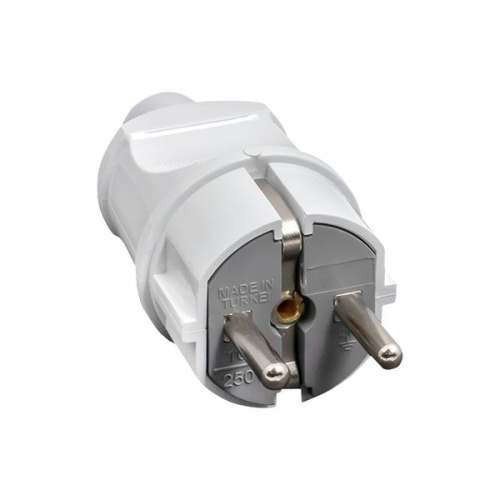 Вилка прямая усиленная с заземлением белая 16А 250В EKF Proxima Вилка прямая усиленная с заземлением белая 16А 250В EKF Proxima