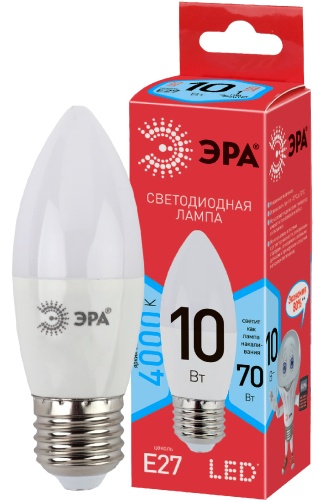 ECO LED B35-10W-840-E27 Лампа ЭРА LED smd B35-10w-840-E27 ECO