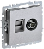 BRITE Роз. двойная TV+RJ45 кат.5E РТВ/РК12-БрА алюм. IEK