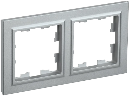 BRITE Рамка 2-мест. РУ-2-БрА алюм. IEK
