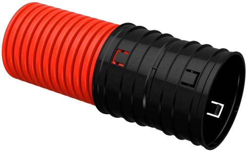 Труба гофр. двустенная ПНД d=160мм красная жесткая (6м) IEK Труба гофр. двустенная ПНД d=160мм красная жесткая (6м) IEK