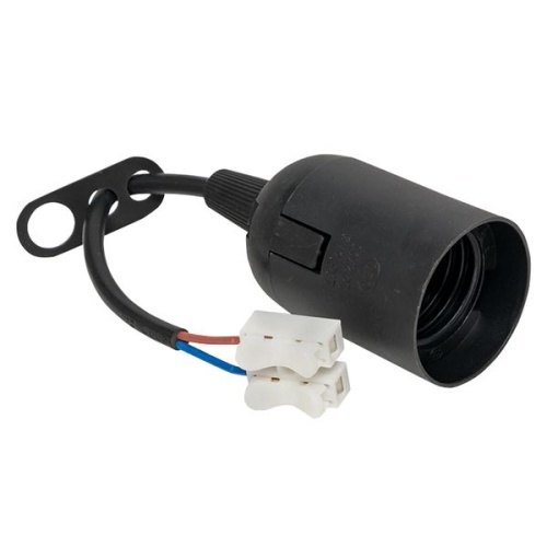 Патрон Е27 подвесной с клеммной колодкой пласт чер. индивидуальный пакет EKF Патрон Е27 подвесной с клеммной колодкой пласт чер. индивидуальный пакет EKF