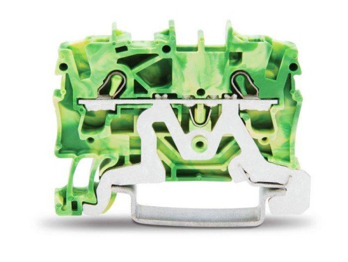 Клемма ж/з 2-проводная 0,25-2,5(4)мм проходная с зазем. 2-L-FV (100шт/уп)