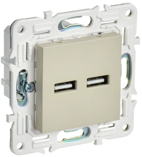 SKANDY Роз. USB A+A 3,1А SK-R15B беж. IEK