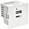 PRIMER РКЮ-25-40-П Розетка USB A+C 4,2А (2 мод.) бел. IEK