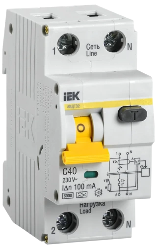 АВДТ 32 C40 100мА  6кА IEK
