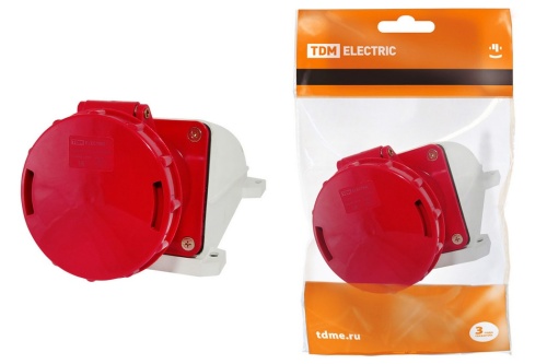 Розетка 145 стационарная 3Р+РЕ+N 125А 380В IP54 TDM Розетка 145 стационарная 3Р+РЕ+N 125А 380В IP54 TDM