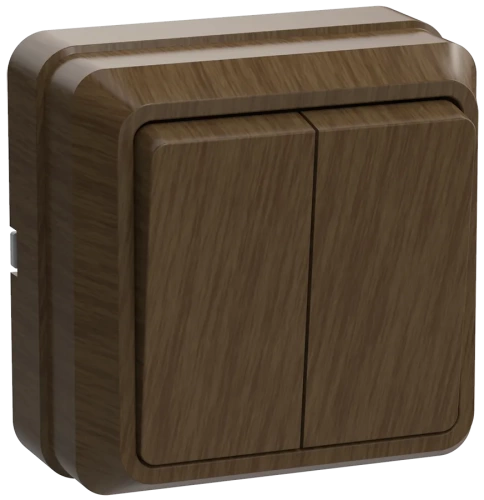 ВС20-2-0-ОД Выключатель 2кл 10А откр.уст. ОКТАВА (дуб) (кр. 36шт.) ИЭК