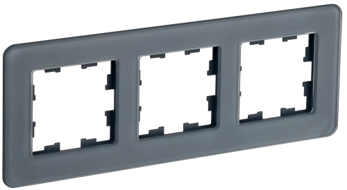 BRITE Рамка 3-мест. РУ-3-2-Бр стекло графит RE IEK BRITE Рамка 3-мест. РУ-3-2-Бр стекло графит RE IEK