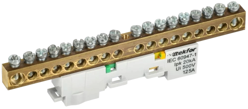 TEKFOR Шина PE "земля" неизол на унив. держ. 8х12-18-Ж IEK