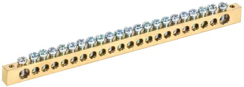 Шина PEN "земля-ноль" 8х12мм 22/2 (22групп/креп по краям)ИЭК