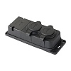 Роз. (колодка) двухмест. с защит. крышками каучуковая 230В 2P+PE 16A IP44 EKF PRO