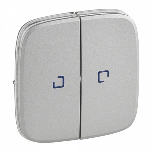 Valena ALLURE.Лицевая панель для выключателя двухклавишного с подсветкой.Алюминий