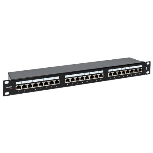 Патч-панель TeraLINK CS 19'' Cat.6 1U полный экран STP 24 порта RJ-45 Dual IDC с органайзером
