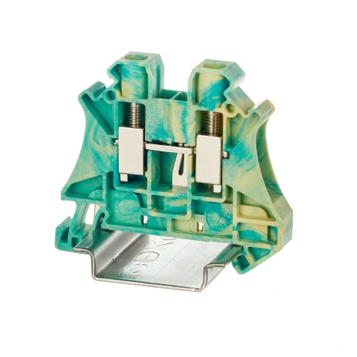 Клемма заземления, винтовой зажим, 2 точки подключения, 6 кв.мм Клемма заземления, винтовой зажим, 2 точки подключения, 6 кв.мм