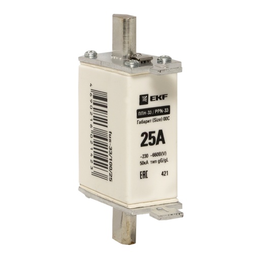 Плавкая вставка ППН-33 100/ 25А габарит 00С EKF Плавкая вставка ППН-33 100/ 25А габарит 00С EKF