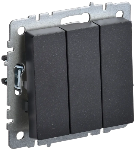 BRITE Выключ. 3-кл. 10А ВС10-3-0-БрЧ черн. IEK