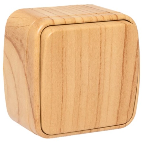 Выключатель 1-клавишный ОП Минск 10А светлое дерево EKF Выключатель 1-клавишный ОП Минск 10А светлое дерево EKF