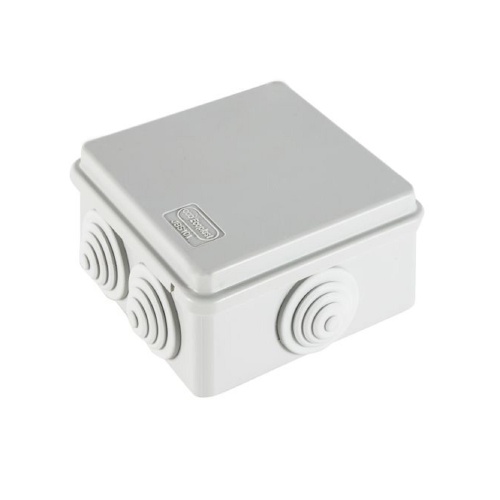 JBS101 Коробка распределительная о/п, 100х100х55мм 6 вых., IP55 цвет серый (упаковка DIY) Экопласт