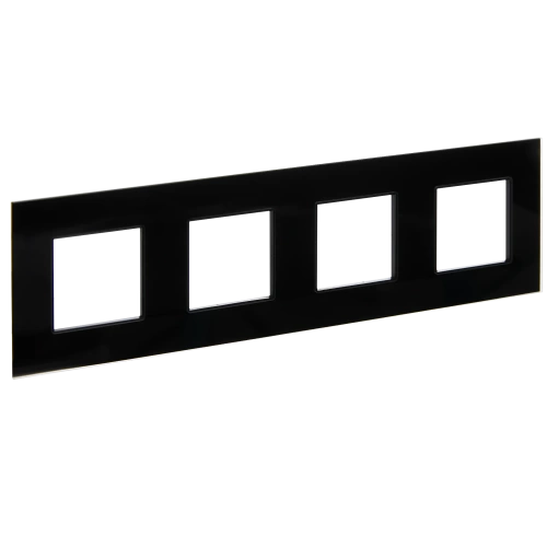 SKANDY Рамка 4-мест. SK-F24Bl стекло черн. IEK