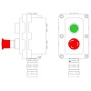 Взрывонепроницаемый пост управления из алюминия LCSD-02-B-MB-P1G(11)x1-P6E(11)x1-PBMB-KA2MHK