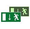 Знак пластик E10 "Указатель двери эвакуационного выхода (левосторонний)" (150x300) фотолюминесцентный EKF PROxima
