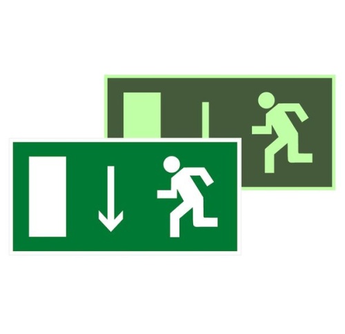 Знак пластик E10 "Указатель двери эвакуационного выхода (левосторонний)" (150x300) фотолюминесцентный EKF PROxima