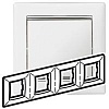 Рамка 4п гор Белый/Серебр VLN