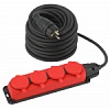 Удлинитель силовой ЭРА UK-4e-3x1,5-30m-IP44(KG) с заземлением 4 розетки каучук 30м КГ 3х1,5мм2 IP44