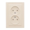 Розетка 2-мест. СП б/з 10А бежевый с защ. штор. Минск EKF