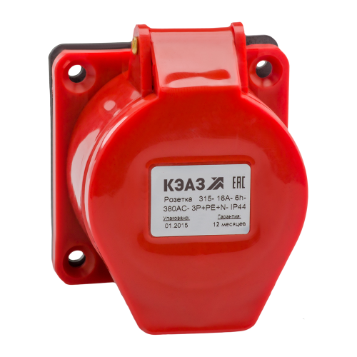 Розетка фланцевая 314-16А-6h-380AC-3P+PE-IP44 Розетка фланцевая 314-16А-6h-380AC-3P+PE-IP44