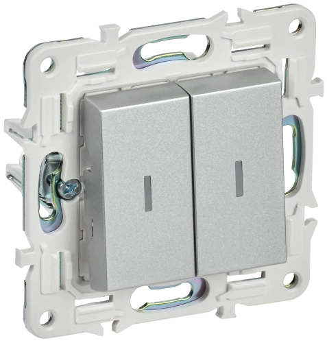 SKANDY Выключ. 2-кл. прох. с инд. 10А SK-V10S сереб. IEK