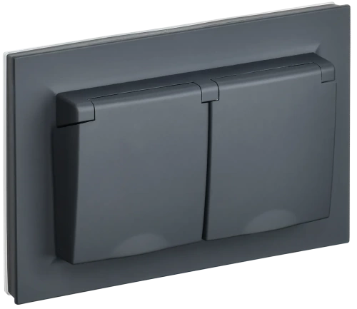 BRITE Роз. 2-я с кр. 16А в сб IP44 РСбш12-3-44-БрГ граф. IEK BRITE Роз. 2-я с кр. 16А в сб IP44 РСбш12-3-44-БрГ граф. IEK