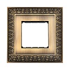 Рамка 1-постовая декоративная металлическая в комплекте с суппортом (бронза), LK45