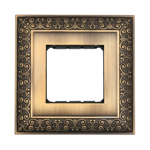 Рамка 1-постовая декоративная металлическая в комплекте с суппортом (бронза), LK45 Рамка 1-постовая декоративная металлическая в комплекте с суппортом (бронза), LK45