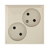 Розетка двойнаябез з/к, со шторками (бежевый) LK60