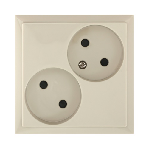 Розетка двойнаябез з/к, со шторками (бежевый) LK60 Розетка двойнаябез з/к, со шторками (бежевый) LK60