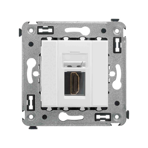 HDMI розетка одинарная в стену, тип А-А, "Avanti", "Белое облако" HDMI розетка одинарная в стену, тип А-А, "Avanti", "Белое облако"