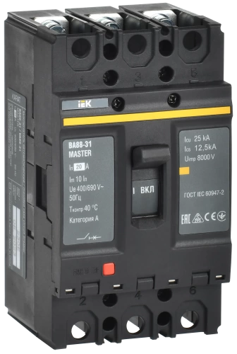 Выкл. авт. ВА88-31 3Р 20А 25кА MASTER IEK
