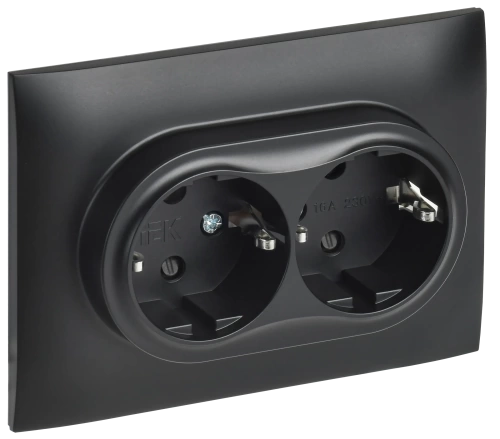 SKANDY Роз. 2-я с з/к/ш 16А в сб. SK-R07Bl черн. IEK