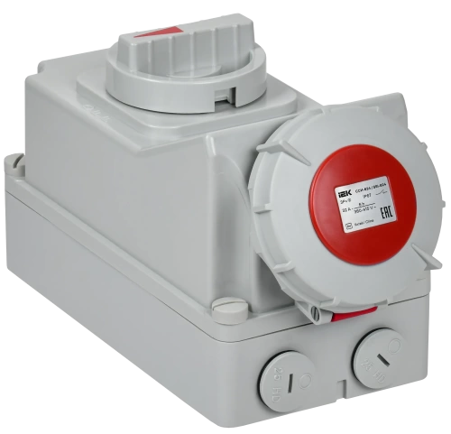 Розетка с мех. блок. ССИ-824 32А-6ч 380В 3P+PE IP67 IEK
