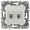 12-3106-01 Эл/ус ЭРА Розетка телефонная двойная 2XRJ11, IP20, Эра12, белый