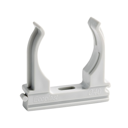 CF40G Держатель (клипса), без галогена, для труб D40мм (1уп = 10шт) Экопласт
