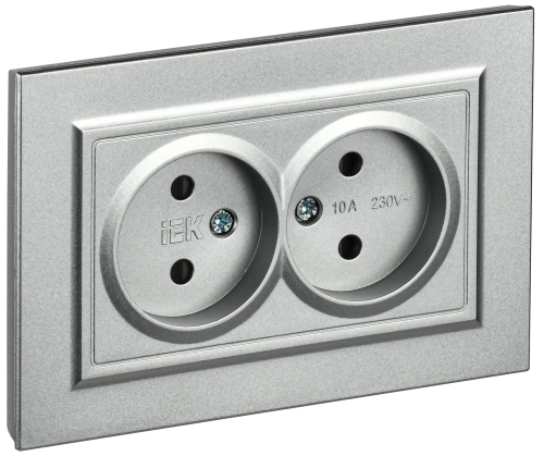 BRITE Роз. 2-я без з/к с з/ш 10А в сб. РСш12-2-БрА алюм. IEK