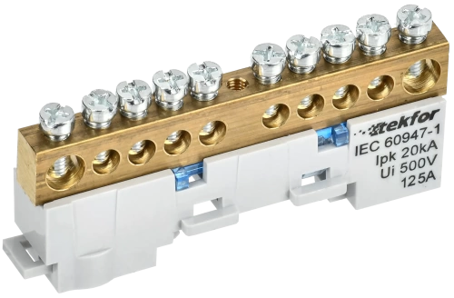 TEKFOR Шина N "ноль" неизол. на унив. держ. 8х12-10-С IEK