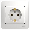 GLOSSA РОЗЕТКА с заземлением, 16А, в сборе, БЕЛЫЙ