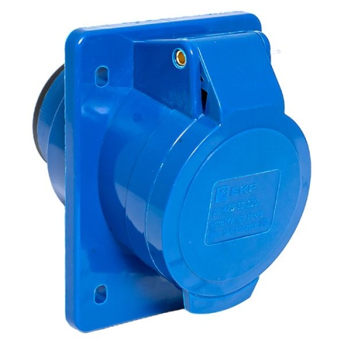 Розетка стационарная внутренняя 423 2Р+РЕ 32А 220В IP44 EKF Розетка стационарная внутренняя 423 2Р+РЕ 32А 220В IP44 EKF