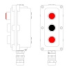 Взрывонепроницаемый пост управления из алюминия LCSD-03-B-MC-L1R(220)x1-P1B(11)x1-P1R(11)x1-PCMB-KA3MHK