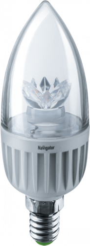 Лампа светодиодная Navigator LED 71 853 NLL-C37-7-230-4K-E14-CL свеча прозрачная
