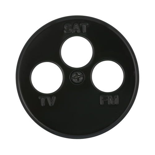 Накладка длярозетки TV+FM+SAT, 3 отверстия , черн., LK Vintage
